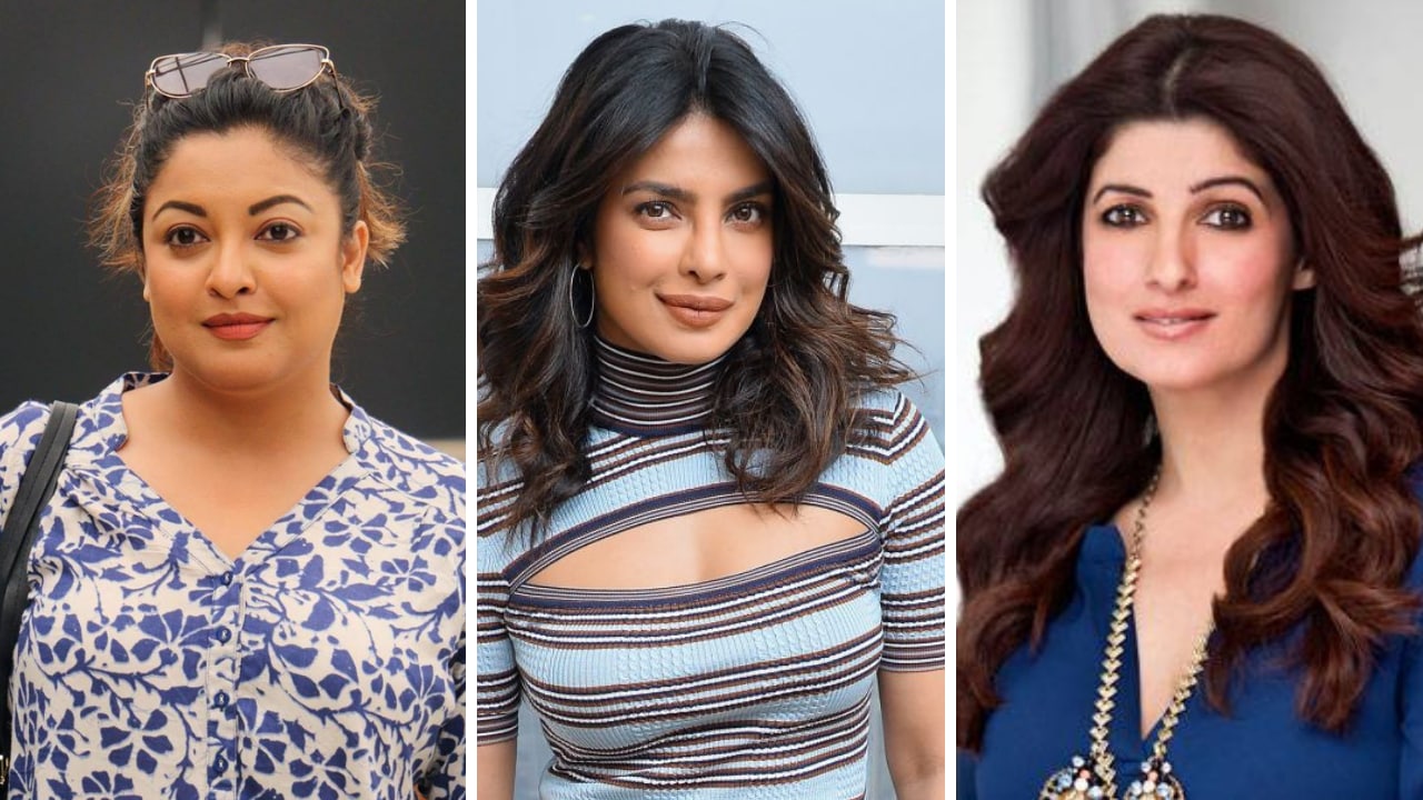 (left-right) Tanushree Dutta, Priyanka Chopra, Twinkle Khanna. Images via Facebook